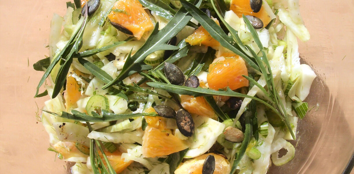 Salade de roquette sauvage-fenouil-orange