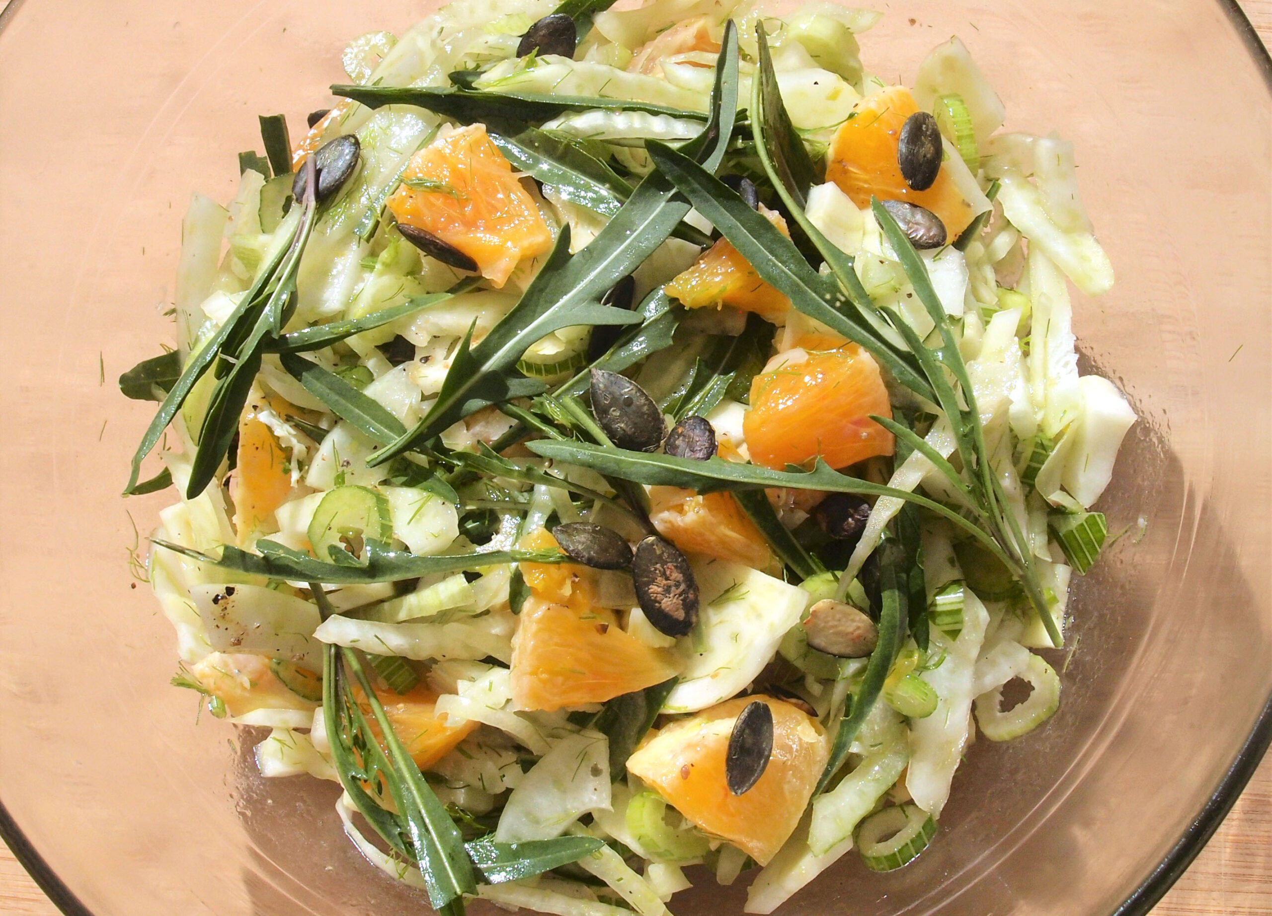 Salade de roquette sauvage-fenouil-orange