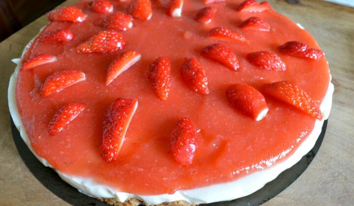 Cheese-cake végétalien à la fraise