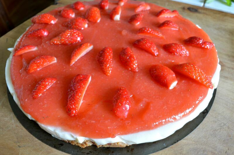 Cheese-cake végétalien à la fraise